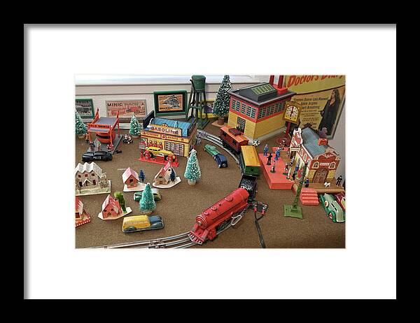 Toys Framed Print featuring the photograph Toytown - Train Set Overview by Michele Myers
