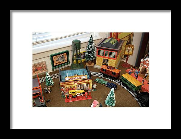 Toys Framed Print featuring the photograph Toytown - View from Gas Station by Michele Myers