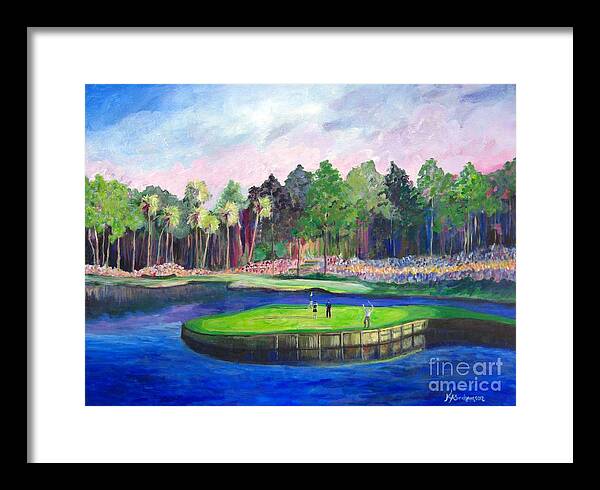  Framed Print featuring the painting TPC 17th Sawgrass by Kristen Abrahamson
