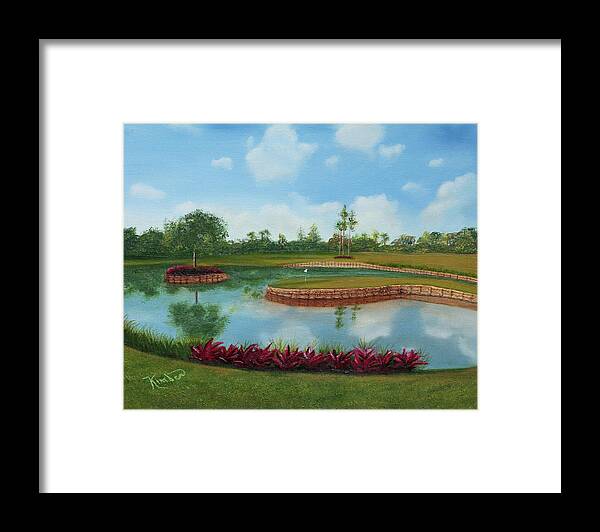 Tpc Sawgrass Framed Print featuring the painting TPC Sawgrass 17th Hole by Kimber Butler