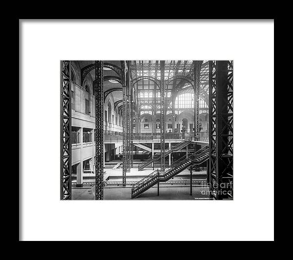 Penn Framed Print featuring the photograph Track level and concourses Pennsylvania Station New York by Russell Brown
