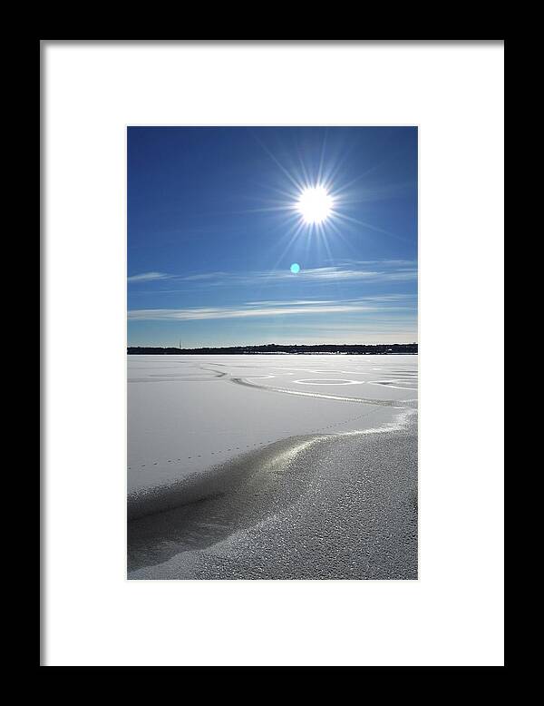 Abstract Framed Print featuring the digital art Tracks On The Bright Snow by Lyle Crump