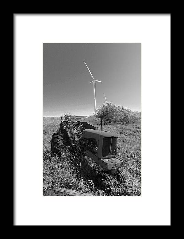 Tractor Framed Print featuring the photograph Tractor in the Wind by Rick Rauzi