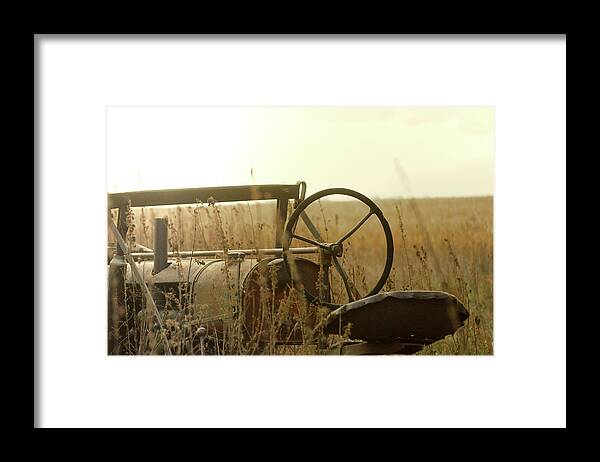Tractor Framed Print featuring the photograph Tractor Sunrise by Troy Stapek