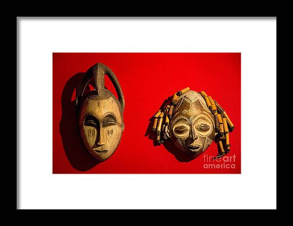 African Framed Print featuring the photograph Traditional African Masks by Al Bourassa