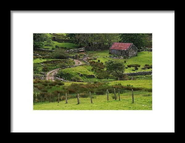 Color Image Framed Print featuring the photograph Traditional Cottages, Dan Oharas by The Irish Image Collection 