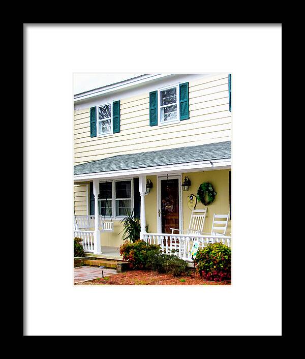 America Framed Print featuring the painting Traditional two-story home by Jeelan Clark