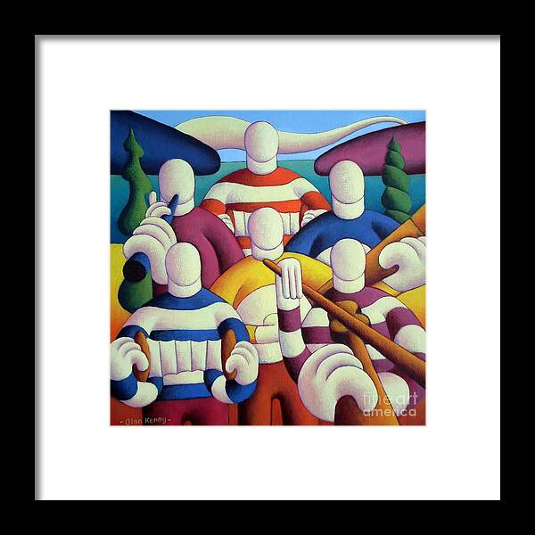 Trad. Framed Print featuring the photograph Six White Soft Musicians by Alan Kenny