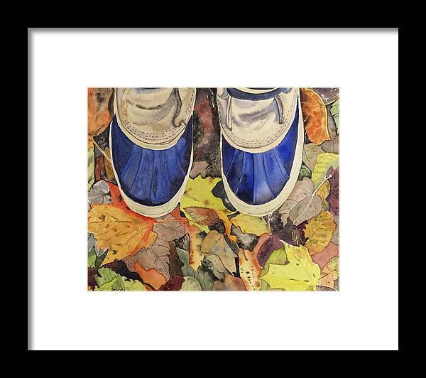 Leaves Framed Print featuring the painting Trail Mix by Sonja Jones
