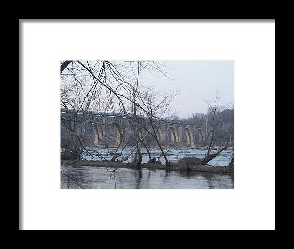 James River Richmond Virginia Trains Framed Print featuring the photograph Trains A Comin by Digital Art Cafe