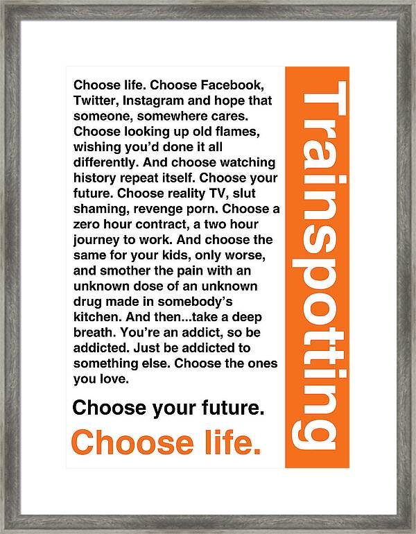 Choose Life Quote Trainspotting Movie Large CANVAS Art Print Gift A0 A1 A2 A3 A4 