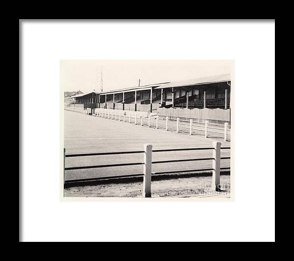  Framed Print featuring the photograph Tranmere Rovers - Prenton Park - Main Stand 1 - BW - 1967 by Legendary Football Grounds