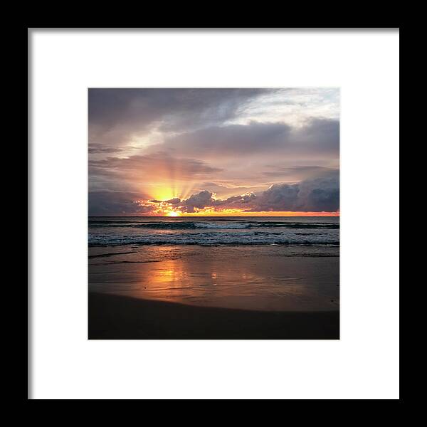 Beach Framed Print featuring the photograph Tranquil Beach Sunrise by Catherine Reading