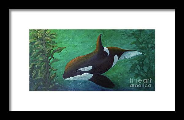 Orca Framed Print featuring the painting Tranquil Force by Phyllis Howard