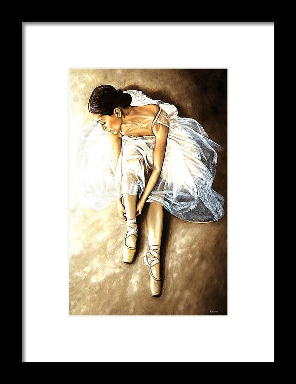 Ballet Framed Print featuring the painting Tranquil Preparation by Richard Young