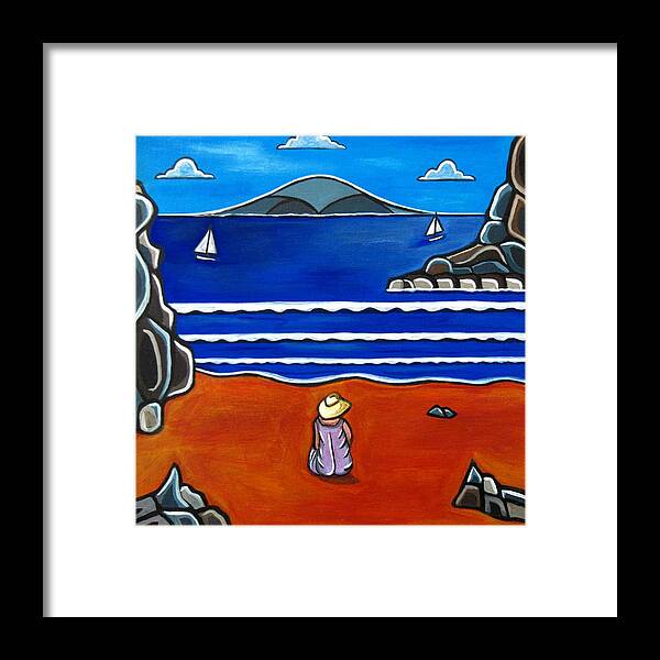 Beach Paintings Framed Print featuring the painting Tranquil by Sandra Marie Adams