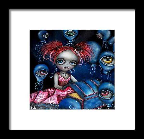Surreal Framed Print featuring the painting Tranquilatwist by Abril Andrade