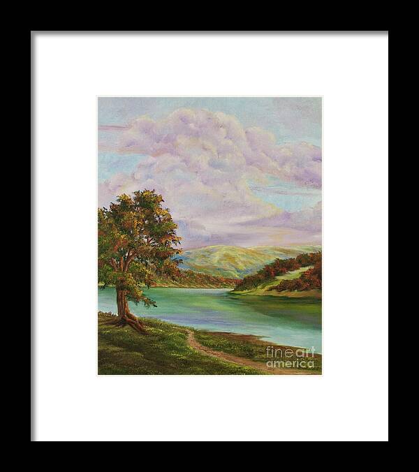 Country Landscape Painting Framed Print featuring the painting Tranquility by Charlotte Blanchard