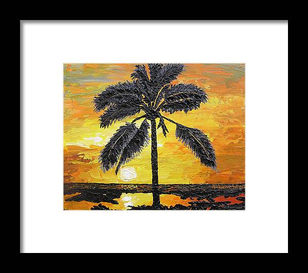 Sun Framed Print featuring the painting Tranquility by Ricklene Wren