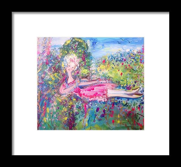 Side Framed Print featuring the painting Tranquilty by Judith Desrosiers