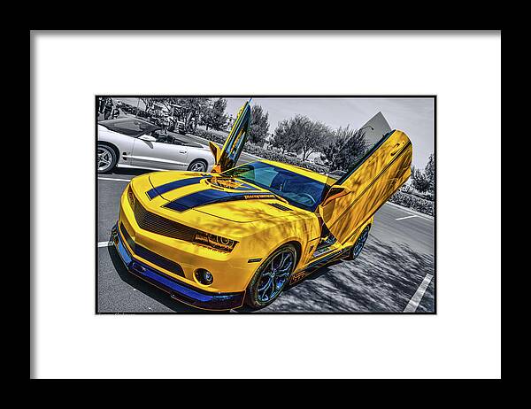 Chevy Camaro Framed Print featuring the photograph Transformers Bumble Bee 2 by Tommy Anderson