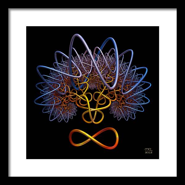 Computer Framed Print featuring the digital art Transinfinity - a fractal artifact by Manny Lorenzo