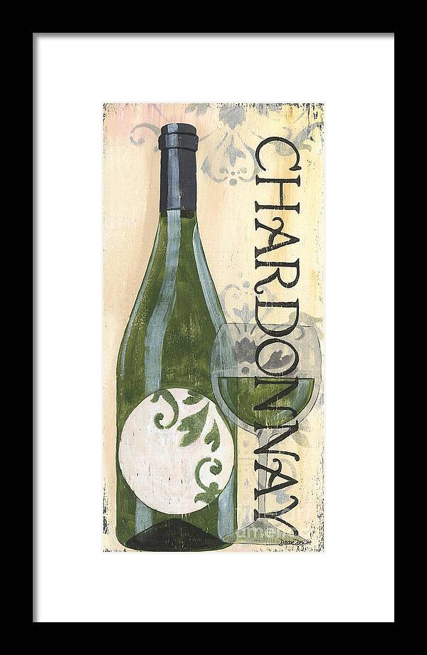 White Wine Framed Print featuring the painting Transitional Wine Chardonnay by Debbie DeWitt