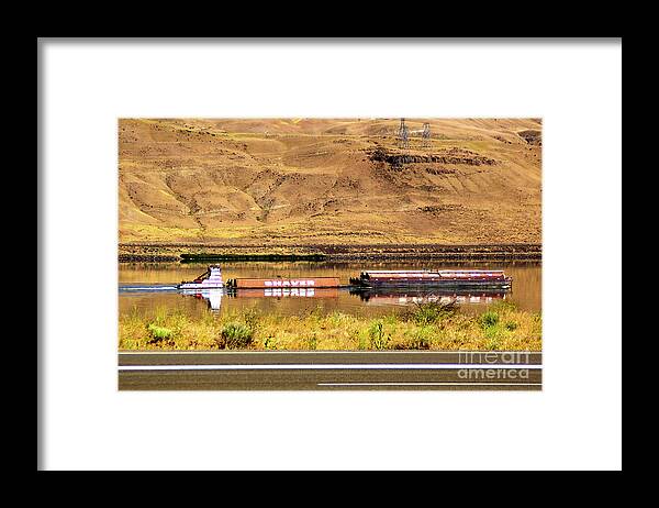 Transporting Framed Print featuring the photograph Transporting on the Columbia by Don Siebel