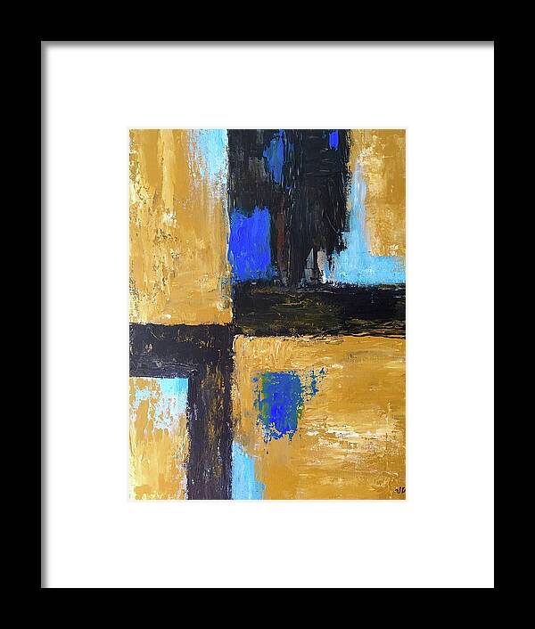 Abstract Framed Print featuring the painting Trapped by Victoria Lakes