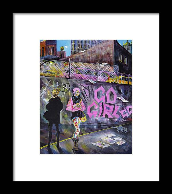 For Sale Framed Print featuring the painting Travel Notebook. New York. First Day by Anna Duyunova