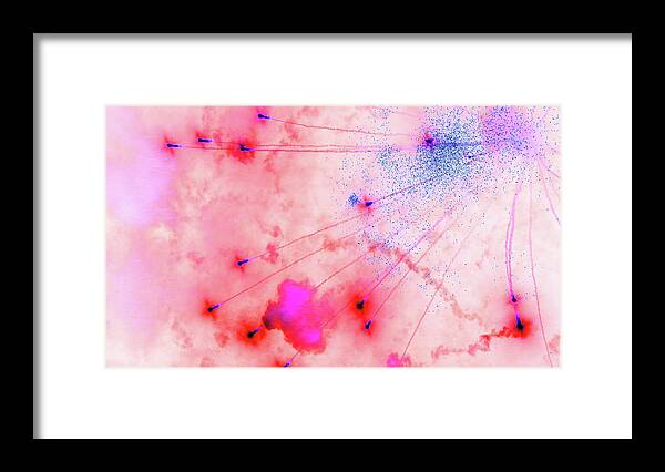Fireworks Framed Print featuring the photograph Travelling 2018 by Mary Bedy