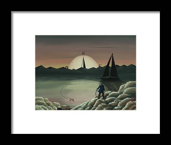 Treasure Framed Print featuring the painting Treasure Path by Edwin Alverio