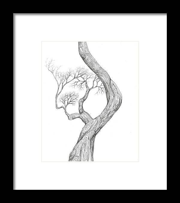 Ink Framed Print featuring the digital art Tree 40 by Brian Kirchner