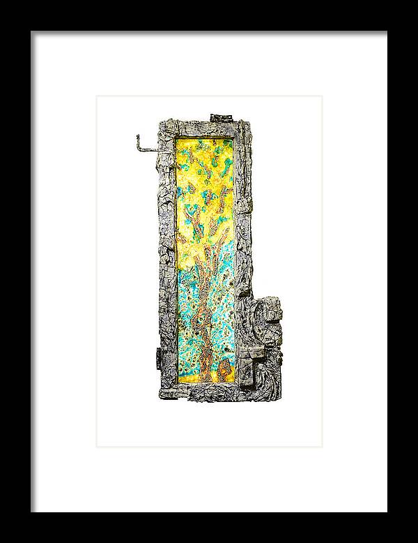 Aspen. Tree Framed Print featuring the sculpture Tree and Stump Inside a Window by Christopher Schranck