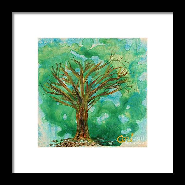 Tree Framed Print featuring the painting Tree by Corinne Carroll