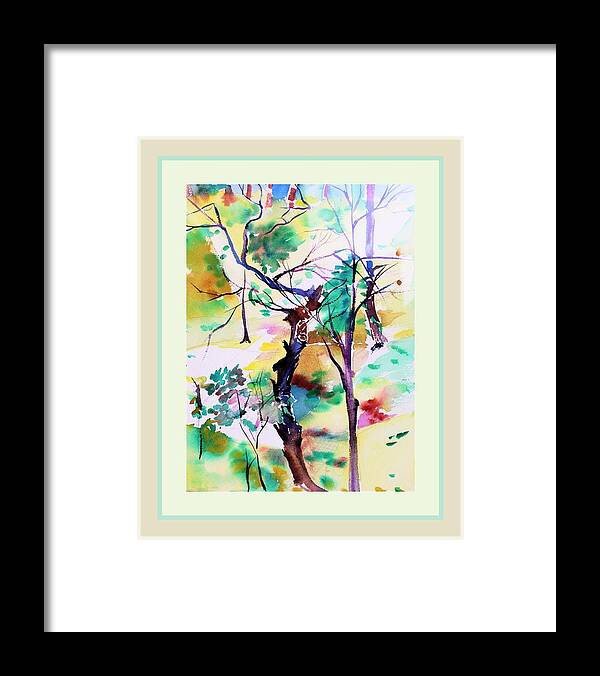 Trees Framed Print featuring the painting Tree Lovers by Mindy Newman