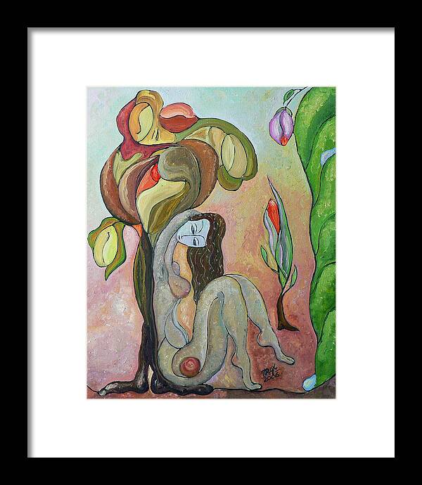 Figurative Art Paintings Framed Print featuring the painting Tree of Life by Mila Ryk