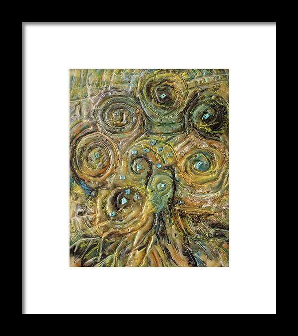 Tree Of Life Framed Print featuring the mixed media Tree Of Swirls by Gitta Brewster