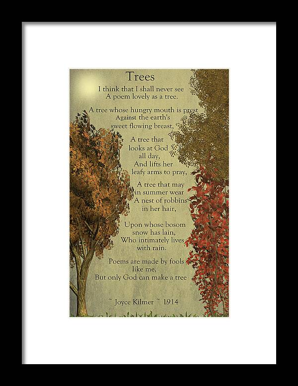 Trees Framed Print featuring the mixed media Trees by David Dehner