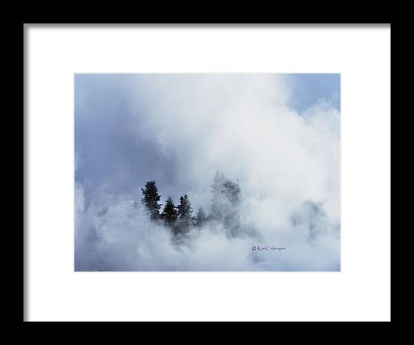 Firehole River Framed Print featuring the photograph Trees through Firehole River Mist by Kae Cheatham