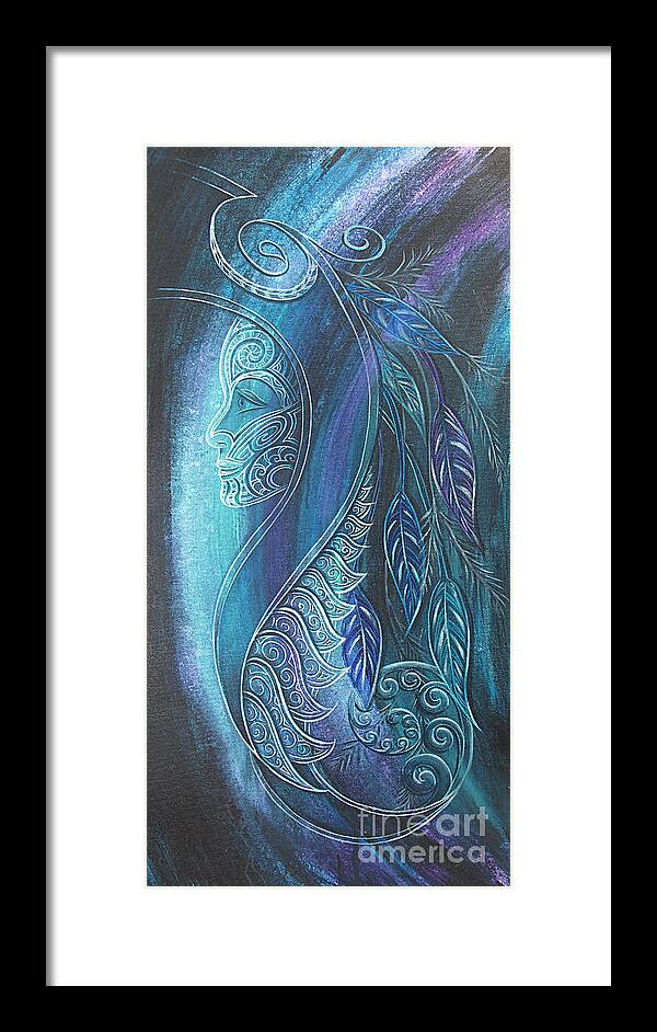 Tribal Framed Print featuring the painting Tribal Healing Goddess by Reina Cottier