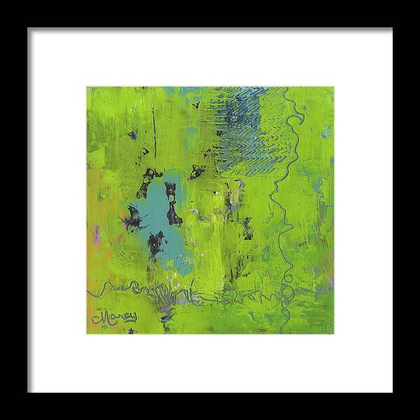Abstract Framed Print featuring the painting Tributary by Marcy Brennan