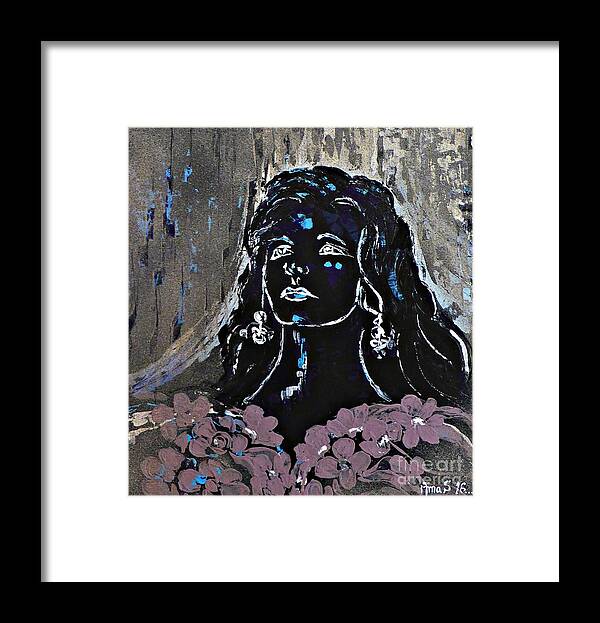 Amalia Rodrigues Framed Print featuring the painting Tribute to Amalia Rodrigues by Amalia Suruceanu