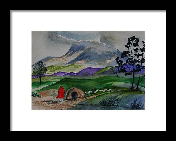 Watercolor Framed Print featuring the painting Tribute to John Pike 2 by Julie Lueders 