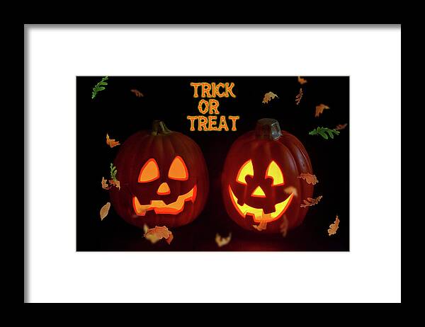 Halloween Framed Print featuring the photograph Trick or Treat by Cathy Kovarik