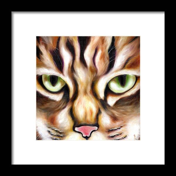 Cat Framed Print featuring the painting Trick or Treat by Hiroko Sakai