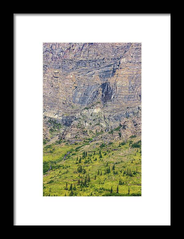 Glacier National Park Framed Print featuring the photograph Trickling Waterfall by Penny Meyers