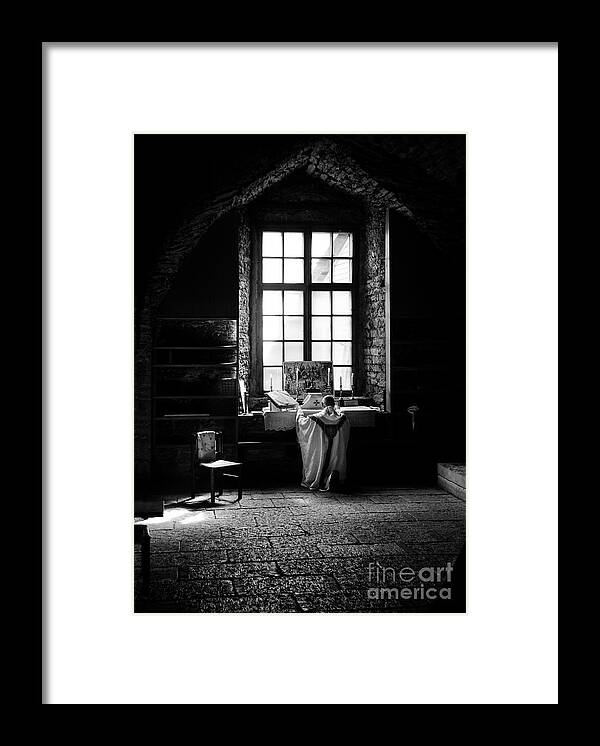 Dominican Framed Print featuring the photograph Tridentine Mass in an ancient chapel in the old Dominican Monastery in Tallinn by RicardMN Photography