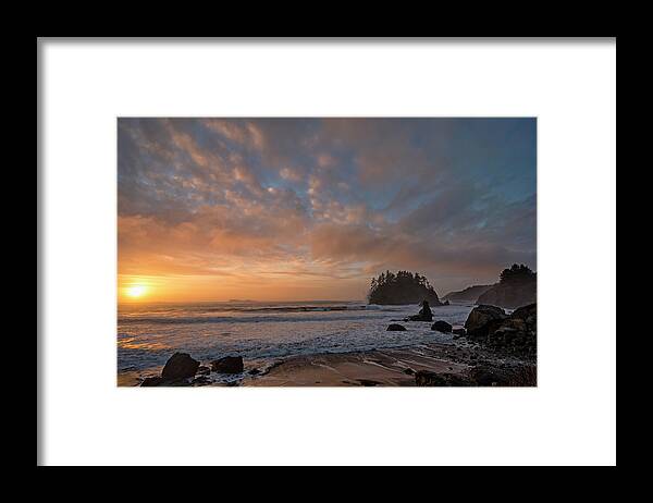Loree Johnson Photography Framed Print featuring the photograph Trinidad Beach Sunset by Loree Johnson