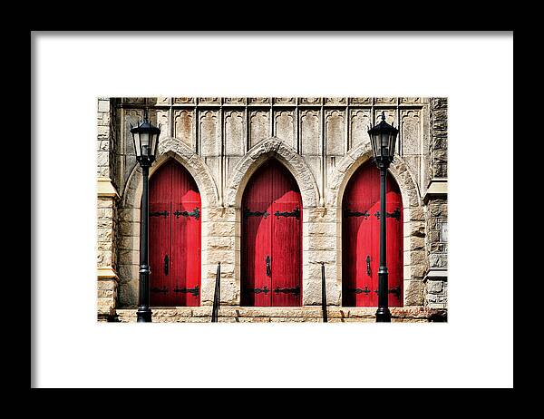 Lutheran Framed Print featuring the photograph Trinity Lutheran Entrance by Lynne Jenkins